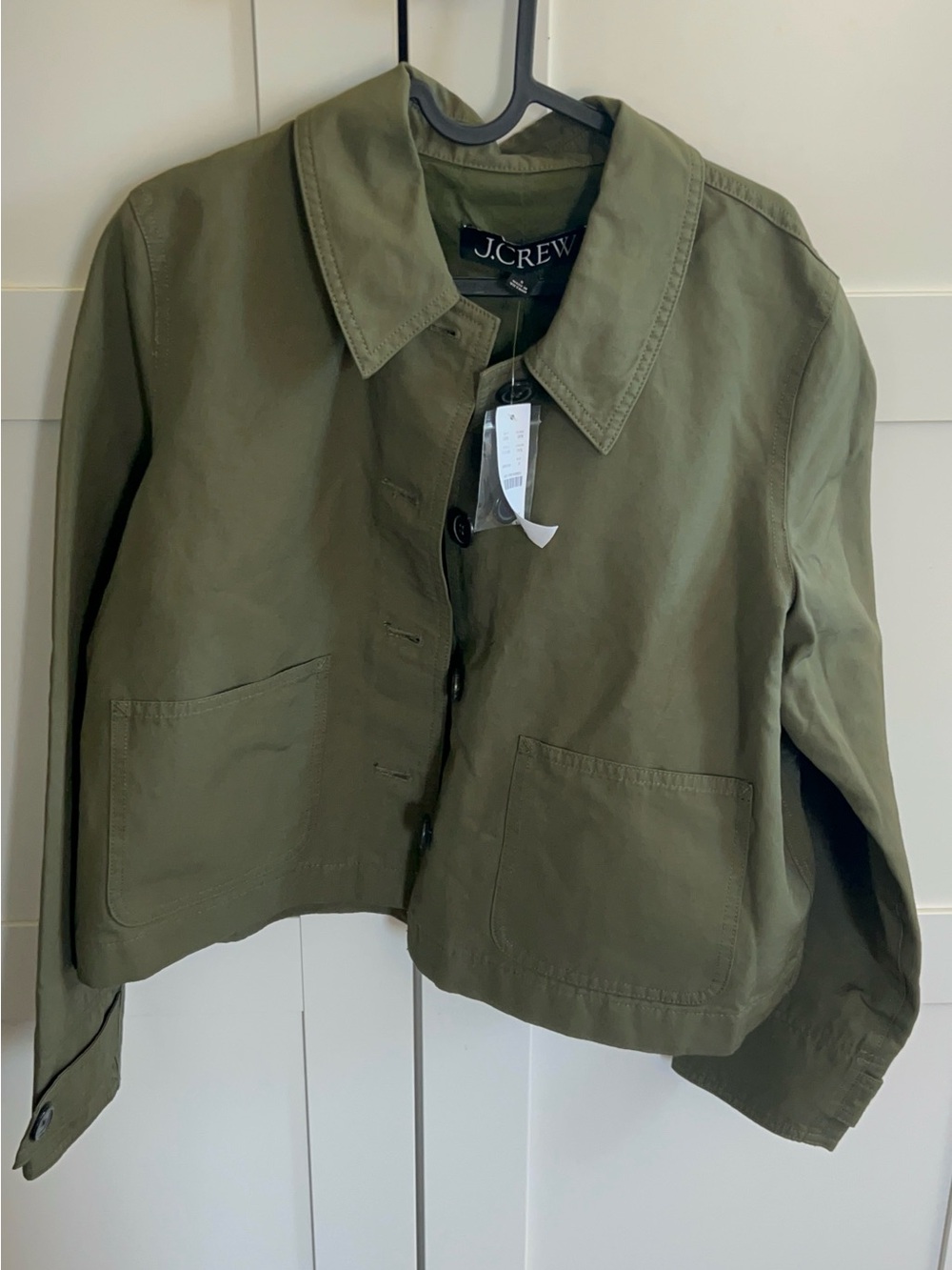 JCrew Olive Green Cropped barn Jacket Sz S - Picture 10 of 10